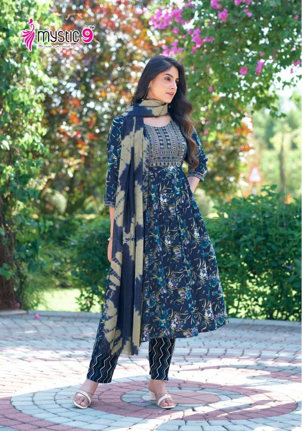 Mystic 9 Shanaya Vol 03 Foil Printed Kurti Bottom With Dupatta